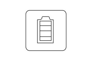 full charge battery level indicator line art icon vector