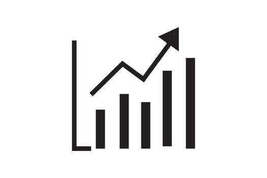 upward trend graph illustration financial progress and success symbol data analytics bar chart with arrow investment performance graphic vector