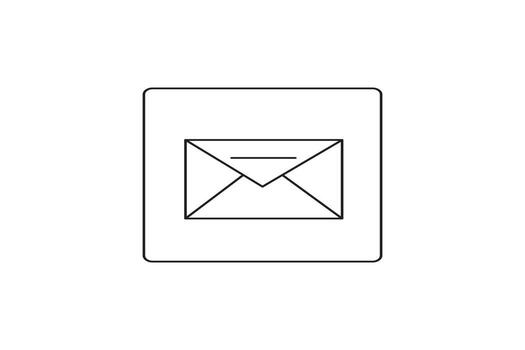 minimalista correo electrónico mensaje línea Arte icono para aplicación o sitio web vector