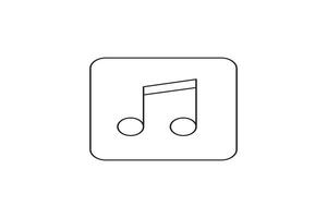 beamed music note line art icon for media player app vector