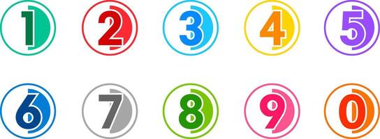 Colorful number bullet point set from 1 - 9. Number icon for infographic and presentation vector