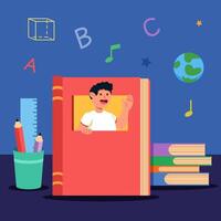 Take A Look From Window Book vector