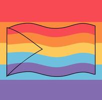 Cartoon LGBT Pride Flag Simple Design Icon Digital Source vector