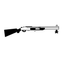 Cartoon Black And White Shotgun Simple Design Icon Digital vector