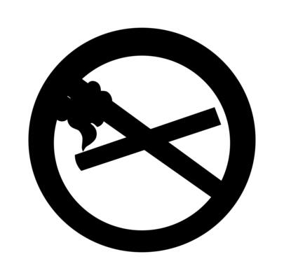 Cartoon Silhouette No Smoking Sign Icon Digital