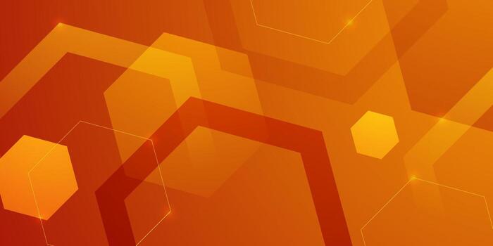 Abstract colorful dynamic orange color background. Hexagon pattern overlap shapes pattern design. vector