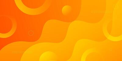 Abstract colorful orange wave fluid with circle pattern background. Simple and trendy banner design. vector