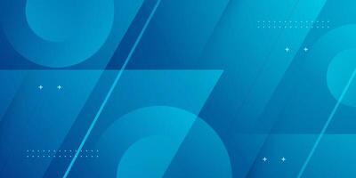 Abstract blue futuristic overlap triangle and circle shapes pattern background. Simple and trendy banner background concept. vector