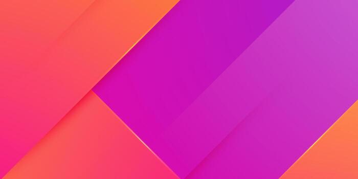 Abstract colorful orange and purple gradient overlap square theme background. Simple and trendy papercut pattern design. vector