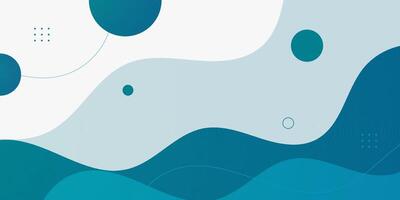 Abstract simple blue wave fluid pattern on white background. Simple bright banner design with trendy circle shapes pattern. Cool horizontal background. vector