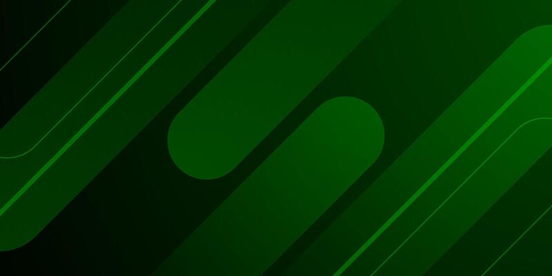 Abstract dynamic dark green color background. Trendy shapes pattern overlap design.