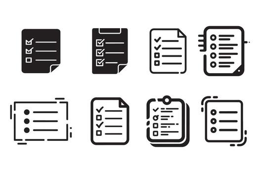 Checklist Icons Various Styles Document Paper vector