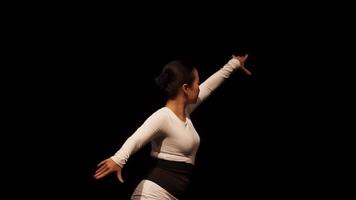 Dramatic Dance Pose Against Black Background video