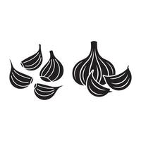 Black garlic bulb cloves ingredient food vector