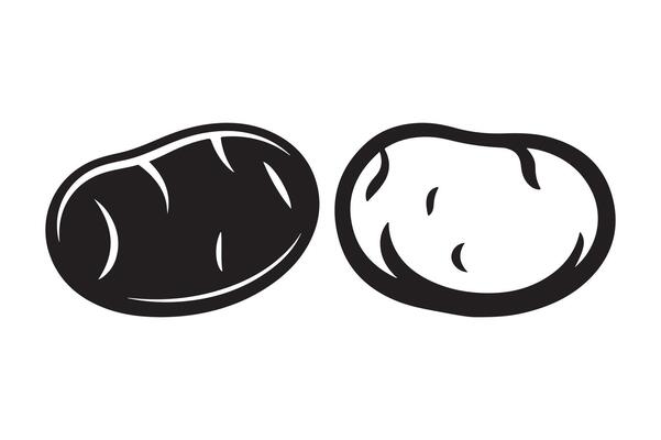 Black and white potato illustration food vegetable