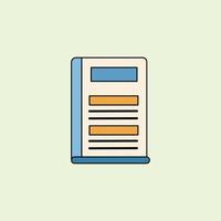 A notebook illustration with a simple design and calming colors. Educational elements in a minimalist style and a light green background are perfect for school and learning themes. vector