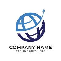 Abstract Globe Logo Design with Arrow Symbol and Company Branding for Global Business Solutions vector