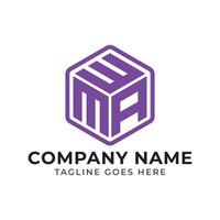 Stylish Monogram Logo Design Featuring the Letters W, M, and A Encased in a Rounded Hexagon, Suitable for Various Businesses vector