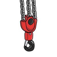 Illustration of a Red Crane Hook on Chain vector