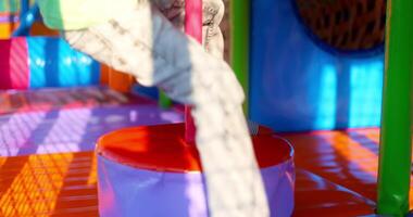 Child Playing in Colorful Indoor Playground with Soft Equipment video