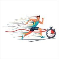 Runner with a stopwatch illustration vector