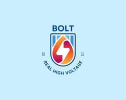 Creative colorful thunder bolt logo gradient vector