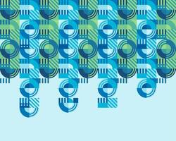 Geometric blue and green pattern design vector