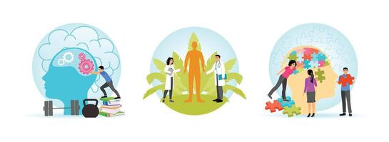 Mental health growth and support illustration vector