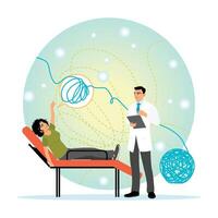 doctor with patient in therapy session vector