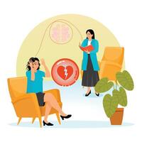 Depression Counseling. Counseling Session Depicting Emotional Relief for Mental Health and Depression. vector