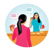 Customers Choose Cards During Metaphorical Card Therapy Communication. vector