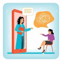 Online therapy session illustration vector
