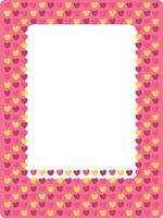 cute drawing cartoon pink frame with full of hearts. photo frame and card holder with valentine theme vector