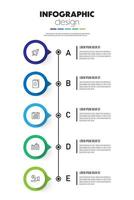 Timeline presentation infographic template concept business icon 5 option vector