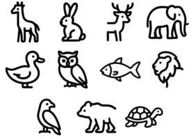 Outline Simple Animal Collection Icon Symbol Design vector