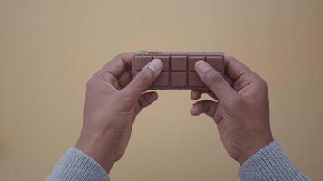 Enjoying a delicious chocolate treat in a cozy setting video