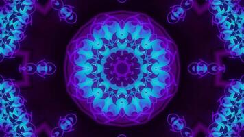 Glow and color abstract kaleidoscope background loop. video