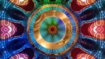 Seamless 4K kaleidoscope a burst of futuristic patterns. video