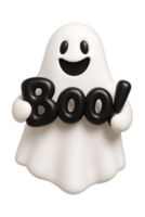Halloween ghost with boo lettering on transparent background png