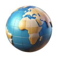 Detailed 3D Globe Of Earth Featuring Africa And Europe Continent View png