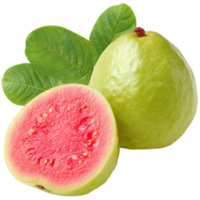 guava fruit with leaves on transparent background png