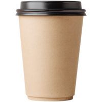 paper cup with black lid on a transparent background png