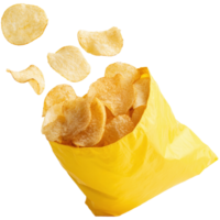potato chips in a bag on a transparent background png