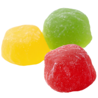 three different colored jolly ranchers on a transparent background png