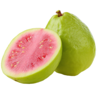 Fresh Guava fruit with cut in half isolated on transparent background png