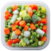 a plastic container filled with vegetables png