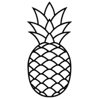 pineapple sketch on transparent background png