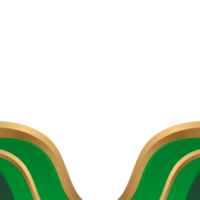 Transparent luxury frame with emerald corner waves png