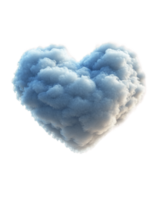 Fluffy Blue Heart Shaped Cloud on Transparent Background png