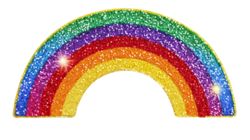 Glittery Rainbow Arc on Transparent Background png